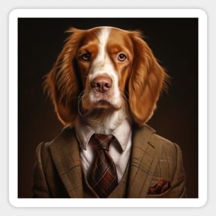 Welsh Springer Spaniel Dog in Suit Magnet